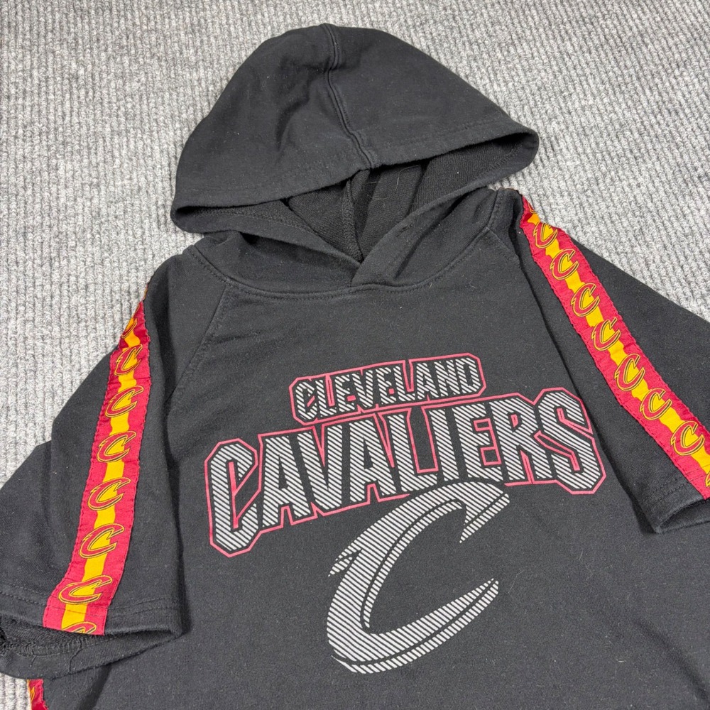 NBA Hoodie Mens S Cleveland Cavaliers Black Short Sleeve Sweatshirt Graphic